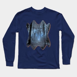 UFO in the forest at night UFO Long Sleeve T-Shirt
